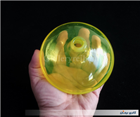 سالونگ یا بطری دستساز شیشه ای کوچک زرد 