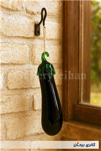 بادمجان شیشه ای دست ساز قدیمی کمیاب 