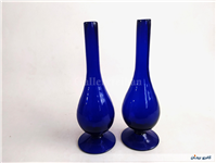 جفت گلدان یا گلابپاش قلندری دستساز کبالتی