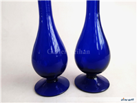 جفت گلدان یا گلابپاش قلندری دستساز کبالتی