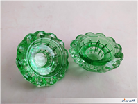 شمعدان شیشه ای ضخیم طرح الماس توپر 