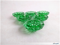 شمعدان شیشه ای ضخیم طرح الماس توپر 