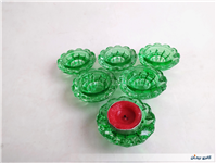 شمعدان شیشه ای ضخیم طرح الماس توپر 