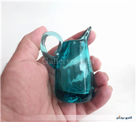 آبلیموخوری کاملا دستساز شیشه ای آبی رنگ 