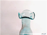 گلدان پایه دار قدیمی دستساز آبی 