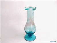 گلدان پایه دار قدیمی دستساز آبی 