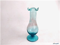 گلدان پایه دار قدیمی دستساز آبی 