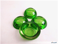 شمعدان شیشه ای ضخیم سبز بیدی زیبا 