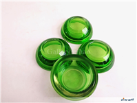 شمعدان شیشه ای ضخیم سبز بیدی زیبا 