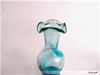 1عدد گلدان دست ساز قدیمی زیبا آبی 