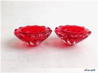 2عدد شمعدان شیشه ای ضخیم طرح الماس توپر 