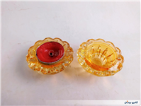 2عدد شمعدان شیشه ای ضخیم طرح الماس توپر 