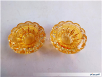 2عدد شمعدان شیشه ای ضخیم طرح الماس توپر 