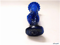 1عدد گلدان شیشه ای کبالتی دست دلبر قدیمی 