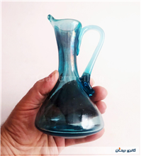 پارچ مینیاتوری و کوچک دستساز شیشه ای آبی 