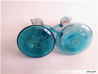 2 پارچ مینیاتوری دستساز شیشه ای آبی 
