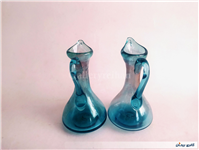 2 پارچ مینیاتوری دستساز شیشه ای آبی 
