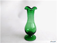 گلدان پایه داره لاله ای قدیمی دستساز سبز 