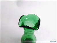 گلدان پایه داره لاله ای قدیمی دستساز سبز 