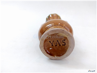 گلدان سفالی قدیمی لعابدار طرح گل 