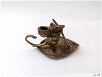 مجسمه موش و برگ درخت برنجی 
