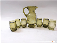 سرویس پارچ و لیوان قدیمی ایرانی رنگ سدری 