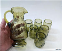 سرویس پارچ و لیوان قدیمی ایرانی رنگ سدری 