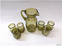 سرویس پارچ و لیوان قدیمی ایرانی رنگ سدری 