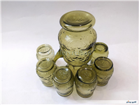 سرویس پارچ و لیوان قدیمی ایرانی رنگ سدری 