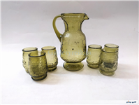 سرویس پارچ و لیوان قدیمی ایرانی رنگ سدری 