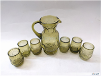 سرویس پارچ و لیوان قدیمی ایرانی رنگ سدری 