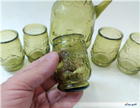 سرویس پارچ و لیوان قدیمی ایرانی رنگ سدری 