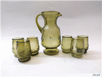 سرویس پارچ و لیوان قدیمی ایرانی رنگ سدری 