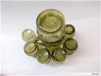 سرویس پارچ و لیوان قدیمی ایرانی رنگ سدری 