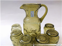 سرویس پارچ و لیوان قدیمی ایرانی رنگ سدری 