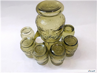 سرویس پارچ و لیوان قدیمی ایرانی رنگ سدری 