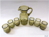 سرویس پارچ و لیوان قدیمی ایرانی رنگ سدری 