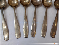 6عدد قاشق قدیمی برنجی دستساز مهردار 