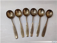6عدد قاشق قدیمی برنجی دستساز مهردار 