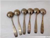 6عدد قاشق قدیمی برنجی دستساز مهردار 