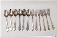 قاشق و چنگال قدیمی روکش ورشو دستساز مهردار 