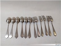 قاشق و چنگال قدیمی روکش ورشو دستساز مهردار 