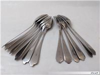 قاشق و چنگال قدیمی روکش ورشو دستساز مهردار 