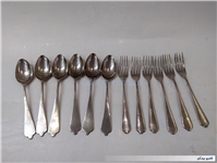 قاشق و چنگال قدیمی روکش ورشو دستساز مهردار 