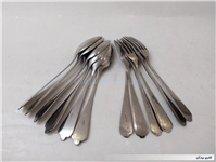 قاشق و چنگال قدیمی روکش ورشو دستساز مهردار 