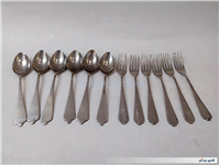 قاشق و چنگال قدیمی روکش ورشو دستساز مهردار 