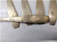 6 قاشق قلمدار قدیمی برنجی دستساز مهردار 