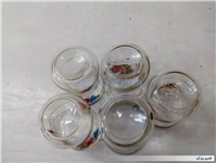 5 استکان قدیمی کمرباریک ایرانی گلدار 