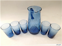 سرویس پارچ و لیوان قدیمی تراش دست انگوری 