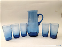 سرویس پارچ و لیوان قدیمی تراش دست انگوری 